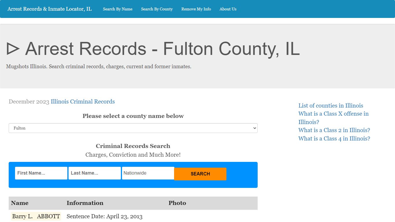 ᐅ Arrest Records - Fulton County, IL