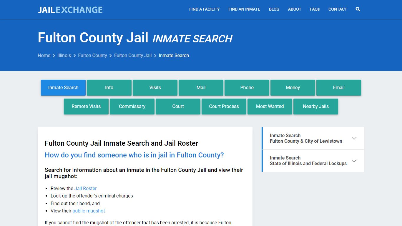 Inmate Search: Roster & Mugshots - Fulton County Jail, IL - Jail Exchange