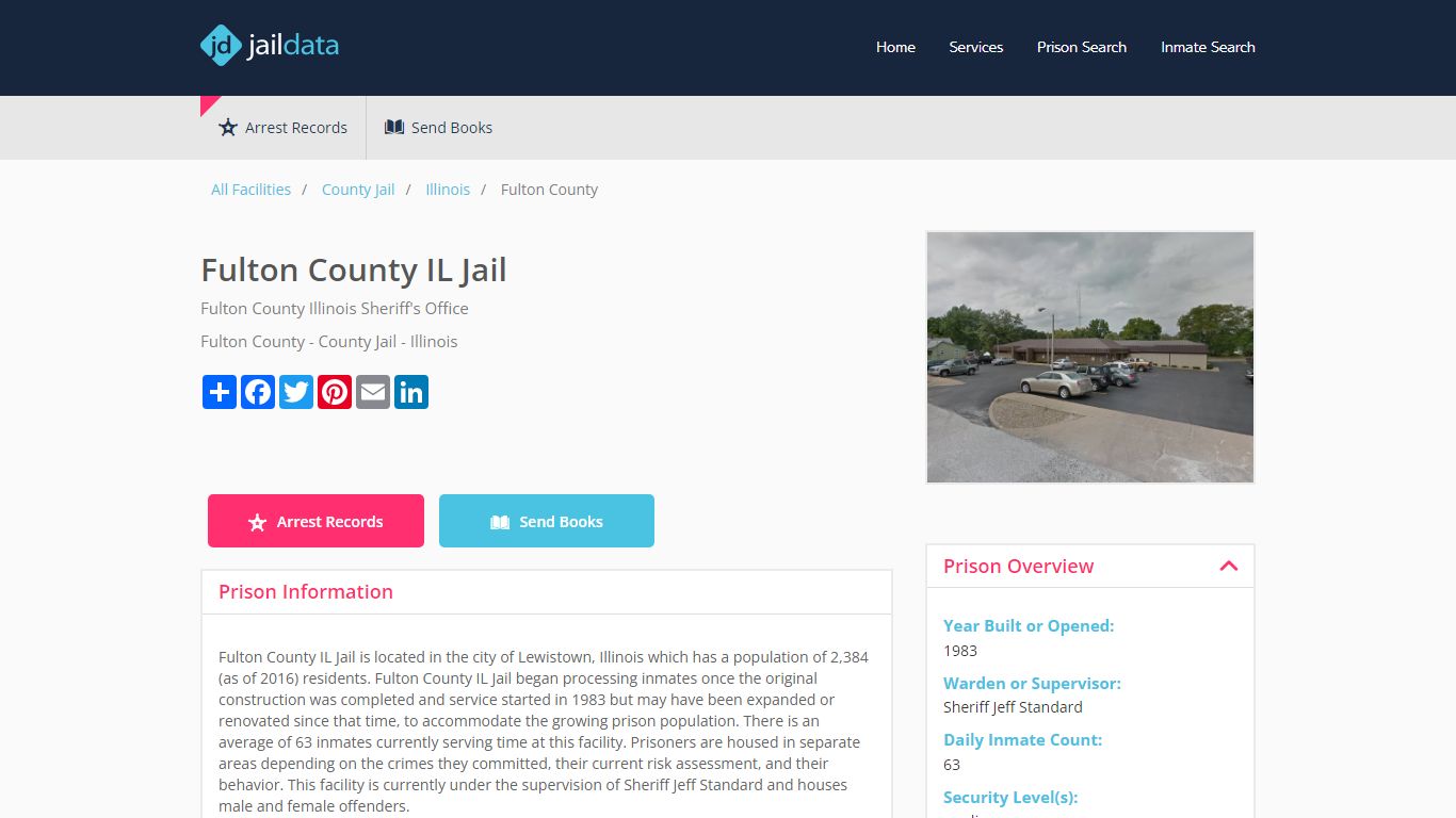 Fulton County IL Jail Inmate Search and Prisoner Info - Lewistown, IL